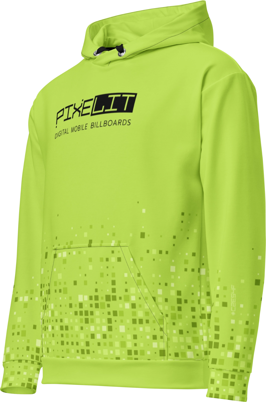 PIXELIT Neon Green Brand Hoodie (Front)
